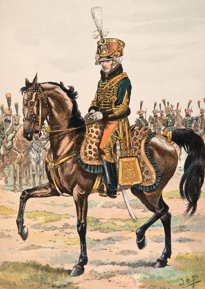जैक्स मैरी गैस्टन ओनफ्रॉय डी ब्रेविल डिट जॉब (1858-1931) - हर समय फ्रांसीसी सैनिकों का पहनावा: 1813 में गार्ड्स ऑफ ऑनर की एक रेजिमेंट की जनरल कमांडिंग, निजी संग्रह द्वारा Onfray de Breville जाक जॉब के लिए छद्म नाम