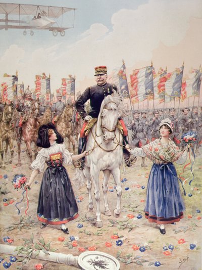 मार्शल फर्डिनेंड फोच (1851-1929) द लिबरेटर (कलर लिथो) द्वारा Onfray de Breville जाक जॉब के लिए छद्म नाम