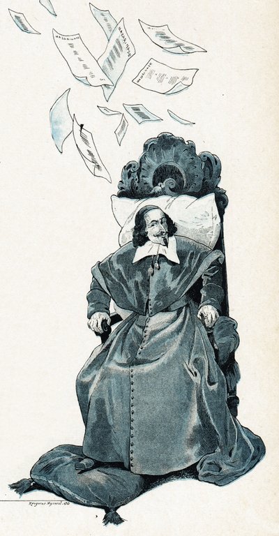 कार्डिनल जूल्स माजरीन का पोर्ट्रेट (Giulio Raimondo Mazzarino or Mazarino द्वारा Onfray de Breville जाक जॉब के लिए छद्म नाम