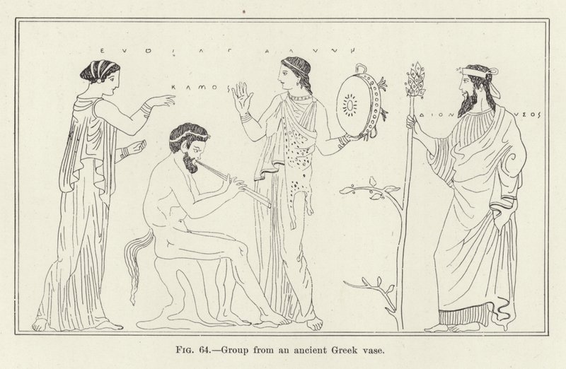 एक प्राचीन ग्रीक फूलदान से समूह (उत्कीर्णन) द्वारा (बाद में) अमेरिकन स्कूल