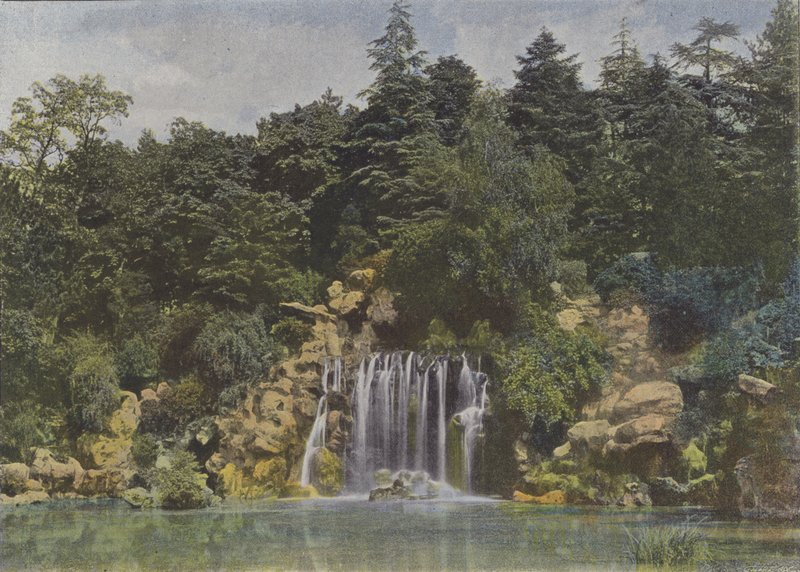 Bois de Boulogne, ला कैस्केड (रंगीन फोटो) द्वारा (बाद में) फ्रांसीसी फोटोग्राफर