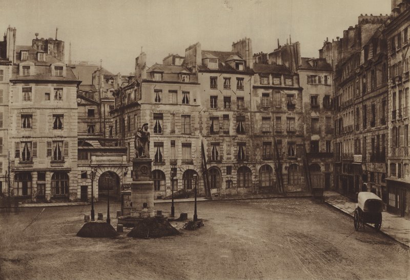 प्लेस Dauphine, 1875 में ध्वस्त भाग (b / w फोटो) द्वारा (बाद में) फ्रांसीसी फोटोग्राफर