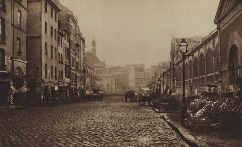 Rue de la Tonnellerie, Les Halles में (b/w photo) द्वारा (बाद में) फ्रांसीसी फोटोग्राफर