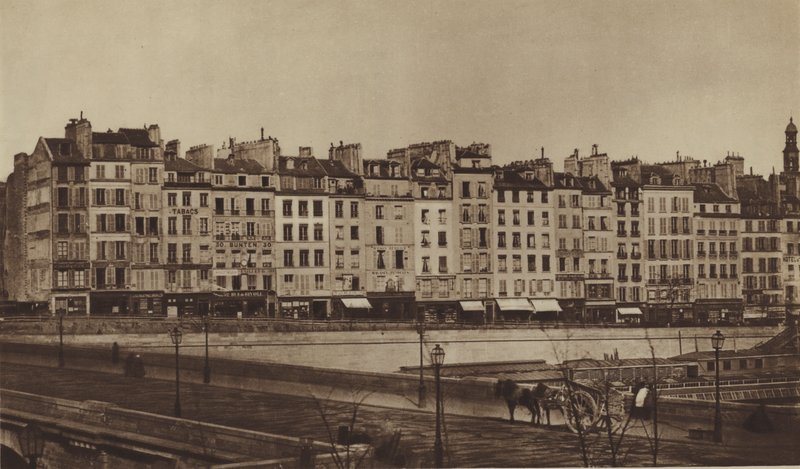 1855 के आसपास क्वाई ले पेलेटियर, अब क्वाई डे गेस्वर्स (बी / डब्ल्यू फोटो) का हिस्सा है द्वारा (बाद में) फ्रांसीसी फोटोग्राफर