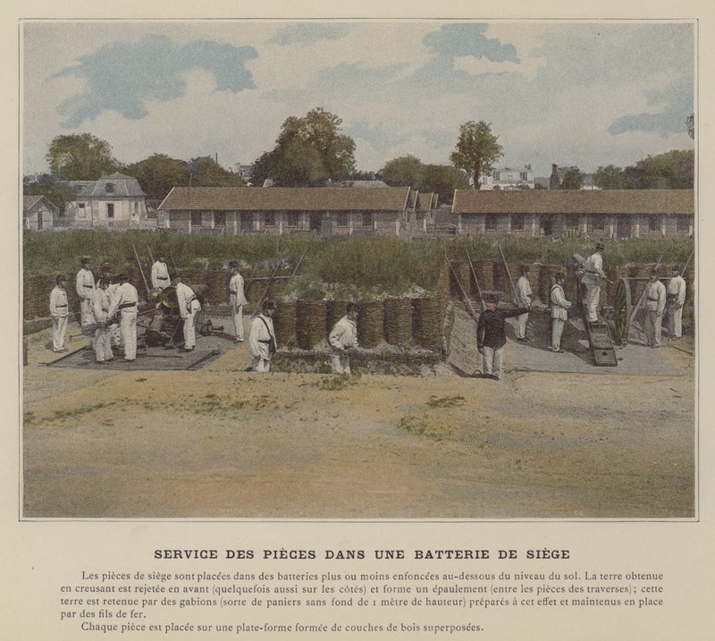 एक घेराबंदी बैटरी में पुर्जे सेवा (रंगीन फोटो) द्वारा (बाद में) फ्रांसीसी फोटोग्राफर
