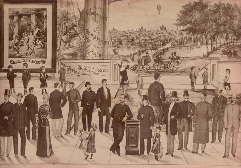 फ्रैंक जे रेम्गे, ड्रेपर और दर्जी के लिए ट्रेड कार्ड, 1881 द्वारा अमेरिकी स्कूल