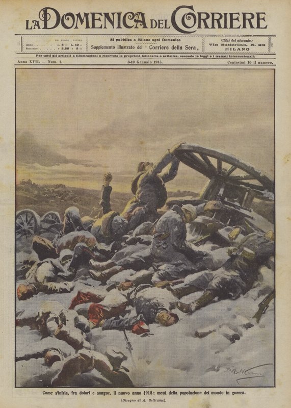 साइनिया के रूप में, दर्द और रक्त के बीच, नया साल 1915, युद्ध में दुनिया की आबादी का आधा हिस्सा द्वारा अचिल बेल्ट्रैम