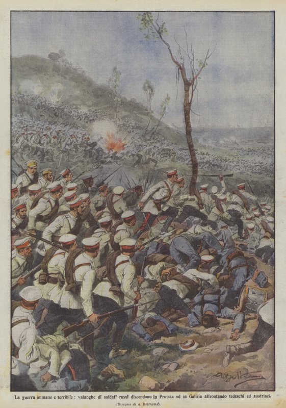 विशाल और भयानक युद्ध, रूसी सैनिकों के हिमस्खलन प्रशिया और गैलिसिया में उतरते हैं द्वारा अचिल बेल्ट्रैम