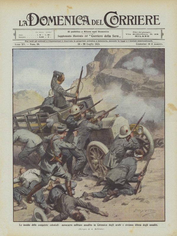 औपनिवेशिक विजय के नुकसान, अरबों द्वारा साइरेनिका में सैन्य ट्रक पर हमला किया गया द्वारा अचिल बेल्ट्रैम