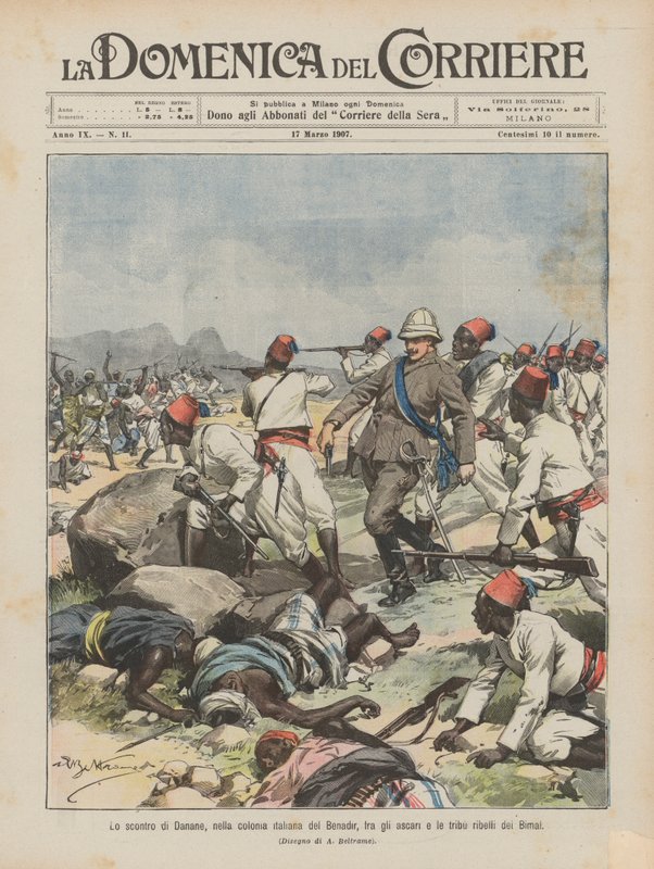 दानी का टकराव, बेनादिर के इतालवी उपनिवेश में, अस्करी और बिमल के विद्रोही जनजातियों के बीच द्वारा अचिल बेल्ट्रैम