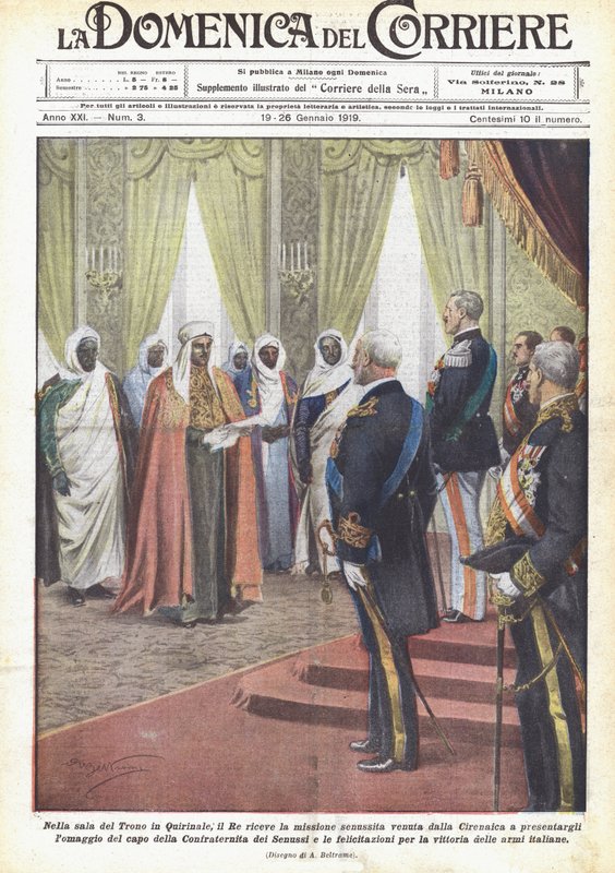 Quirinale में सिंहासन कक्ष में, राजा साइरेनिका से Senussite मिशन प्राप्त करता है द्वारा अचिल बेल्ट्रैम