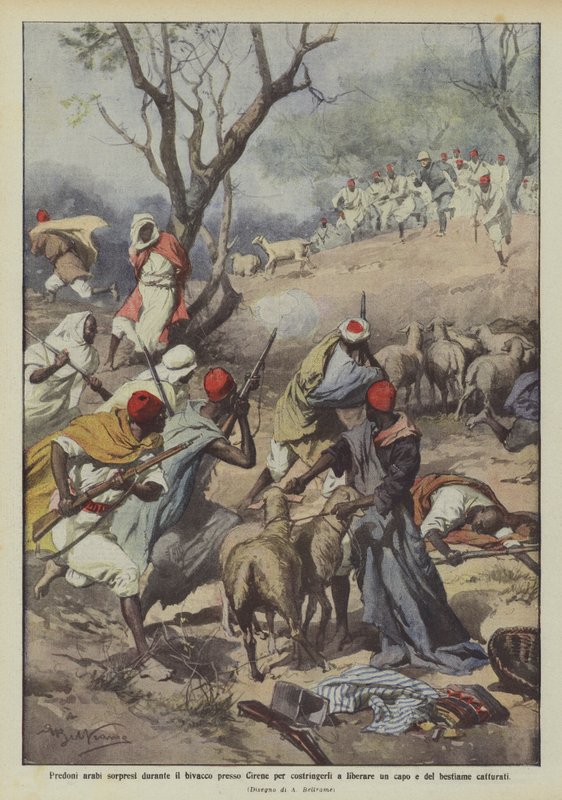 अरब मरुद्देशों ने सिरिन के पास बीवॉक के दौरान आश्चर्यचकित किया कि उन्हें एक प्रमुख और को मुक्त करने के लिए मजबूर किया जाए द्वारा अचिल बेल्ट्रैम