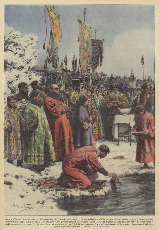 रूढ़िवादी दुनिया के सबसे विशिष्ट समारोहों में से एक, पानी का आशीर्वाद द्वारा अचिल बेल्ट्रैम