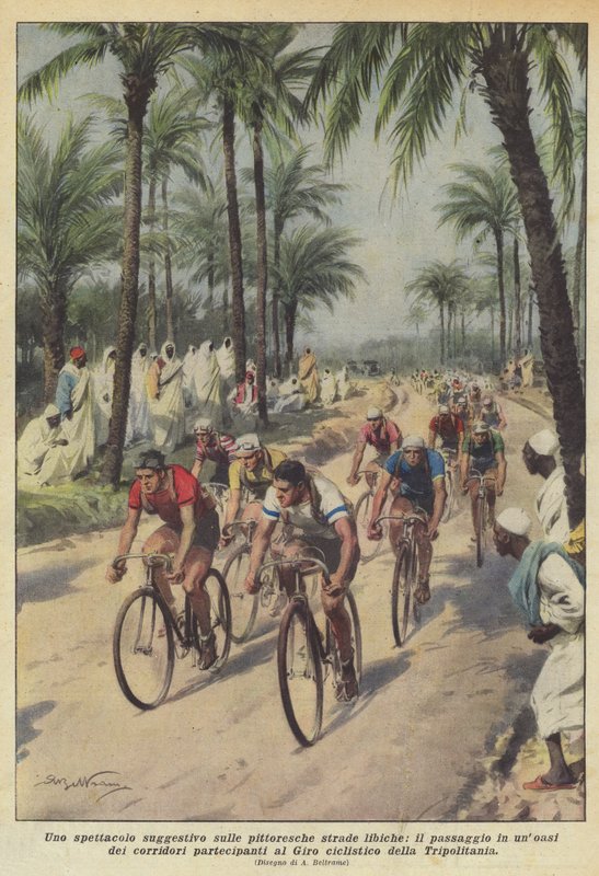 सुरम्य लीबियाई सड़कों पर एक विचारोत्तेजक शो, धावकों के एक नखलिस्तान में मार्ग द्वारा अचिल बेल्ट्रैम