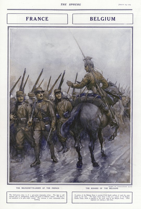 फ्रांसीसी और बेल्जियम की सैन्य वर्दी, प्रथम विश्व युद्ध, 1914 द्वारा एडिसन थॉमस मिलर