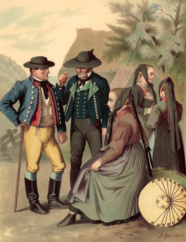 जर्मन पोशाक, Wurtemberg, Freudenstadt Rottenburg द्वारा अल्बर्ट क्रेश्चमर