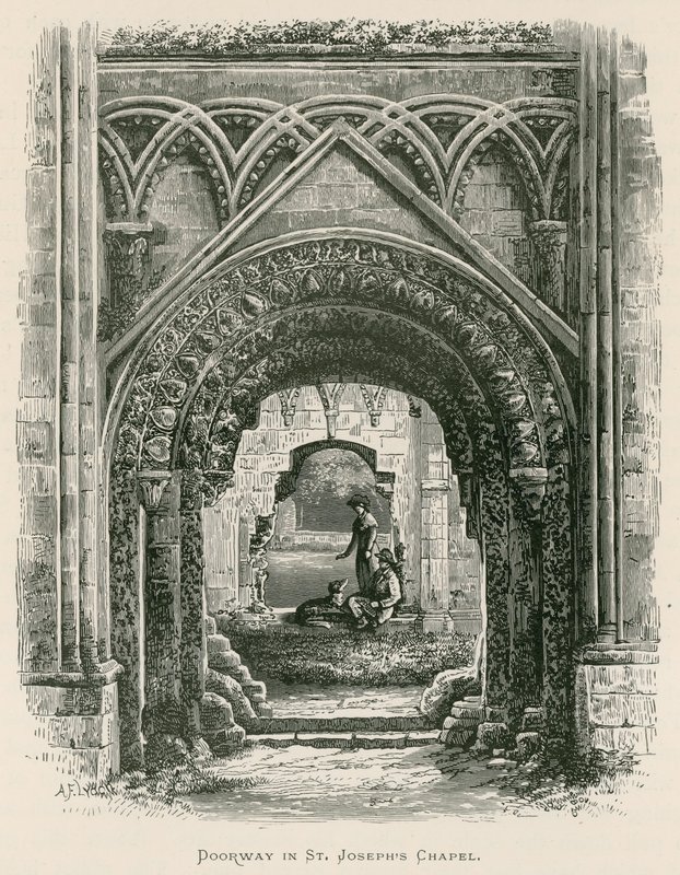 Glastonbury Abbey, डोरवे सेंट जोसेफ चैपल में द्वारा अलेक्जेंडर फ्रांसिस लिडॉन