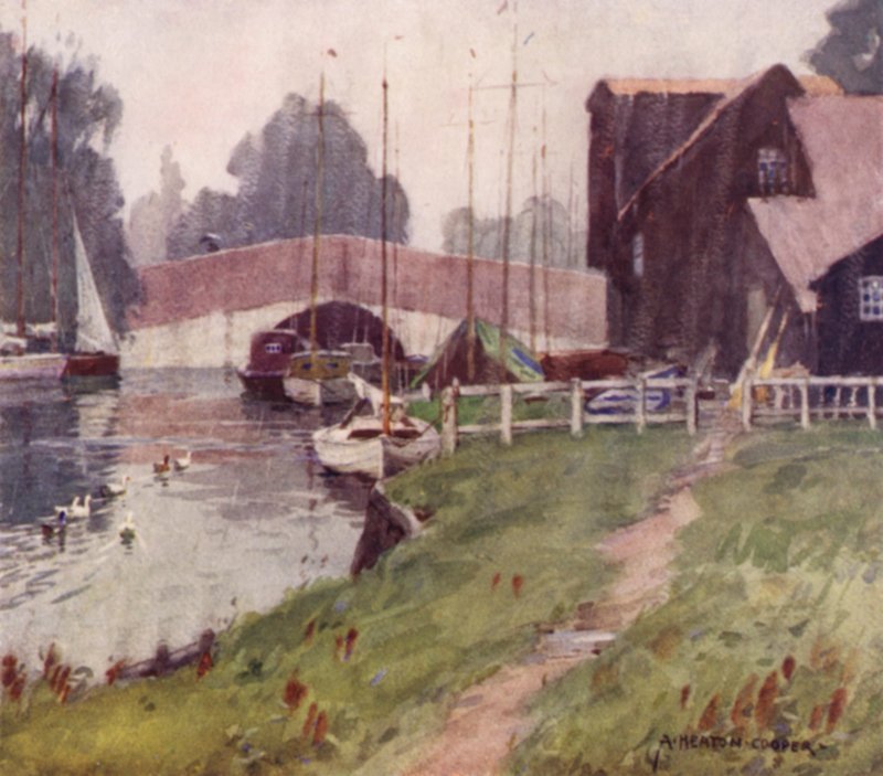 Wroxham Bridge, Norfolk, A Rainy Day द्वारा अल्फ्रेड हेटन कूपर