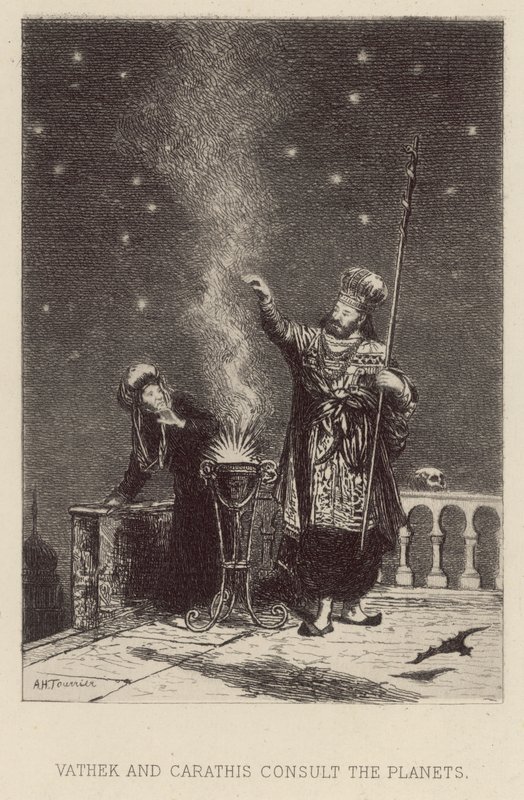 वाथेक और कैराथिस ग्रहों से परामर्श करते हैं (नक़्क़ाशी) द्वारा अल्फ्रेड होल्स्ट टूरर