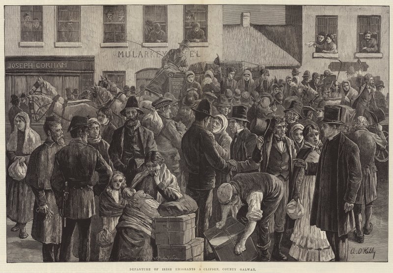 क्लिफडेन, काउंटी गॉलवे में आयरिश प्रवासियों का प्रस्थान द्वारा Aloysius O'Kelly