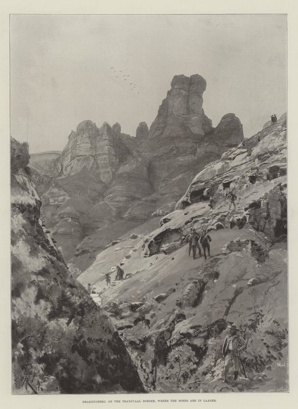 ड्रेकेन्सबर्ग, ट्रांसवाल बॉर्डर पर, जहां बोएर लाएगर में हैं द्वारा अमेदी फॉरेस्टियर