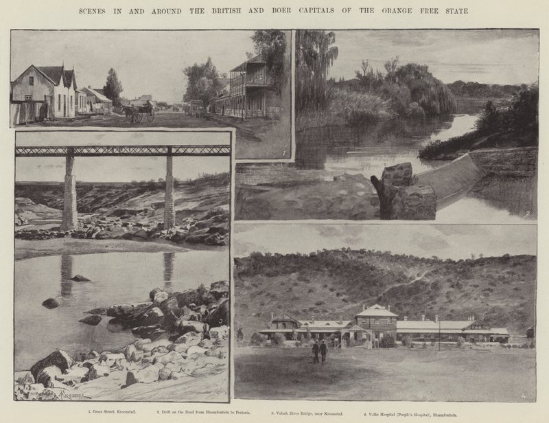 ऑरेंज फ्री स्टेट के ब्रिटिश और बोअर कैपिटल के आसपास के दृश्य द्वारा अमेदी फॉरेस्टियर