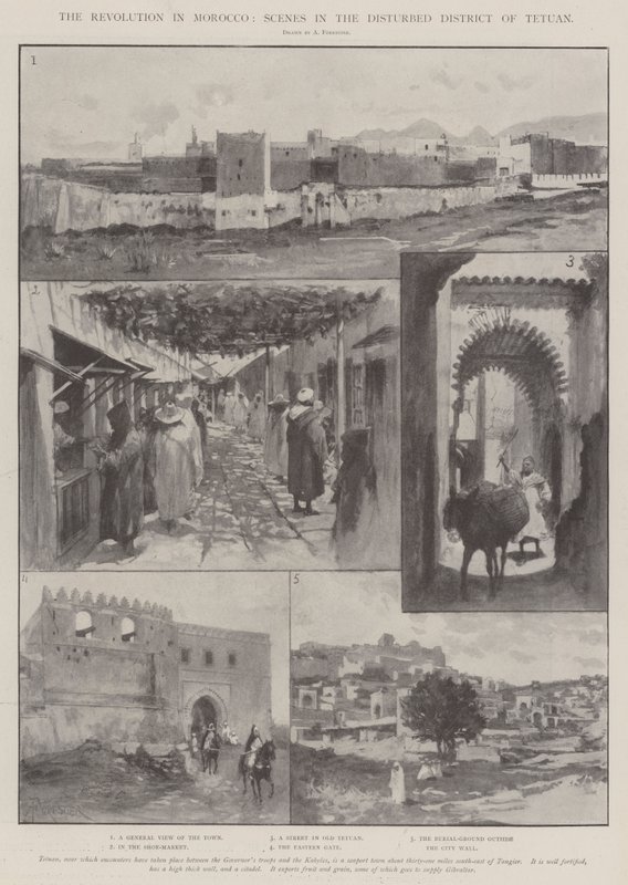 मोरक्को में क्रांति, टेटुआन के अशांत जिले में दृश्य द्वारा अमेदी फॉरेस्टियर
