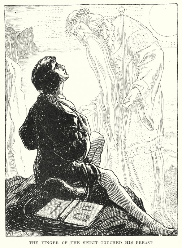 आत्मा की उंगली ने उसकी छाती को छुआ (उत्कीर्णन) द्वारा अमेलिया एम. (attr.to) बोवरली या बाउरले