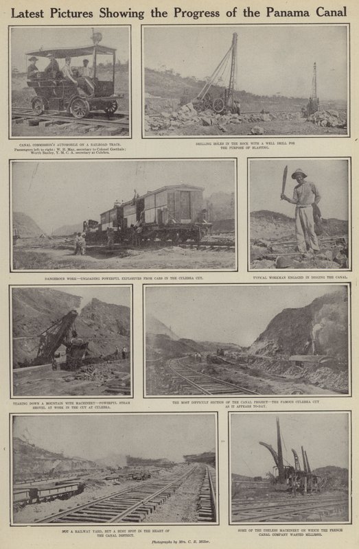 पनामा नहर की प्रगति को दर्शाने वाली नवीनतम तस्वीरें (बी/डब्ल्यू फोटो) द्वारा अमेरिकी फ़ोटोग्राफ़र (बाद में)