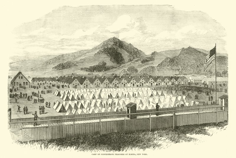 एल्मिरा, न्यूयॉर्क में कॉन्फेडरेट कैदियों का शिविर, 1865 मई द्वारा अमेरिकी स्कूल