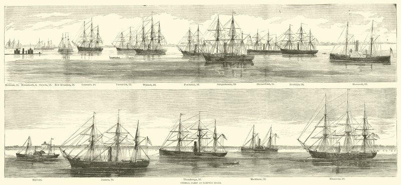 हैम्पटन रोड्स पर संघीय बेड़े, दिसंबर 1864 द्वारा अमेरिकी स्कूल