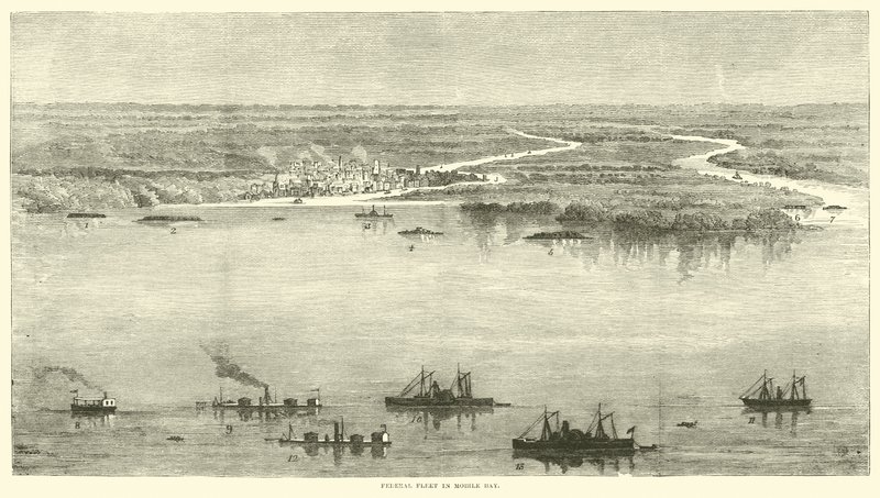 मोबाइल बे में संघीय बेड़े, अगस्त 1864 द्वारा अमेरिकी स्कूल