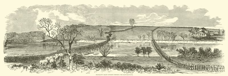 फ्रैंकलिन्स ग्रांड डिवीजन ने रापानहॉक को पार किया, दिसंबर 1862 द्वारा अमेरिकी स्कूल