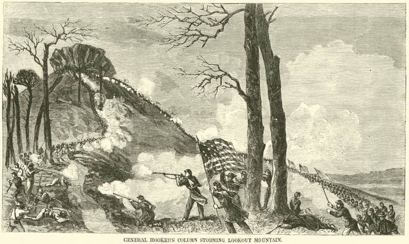जनरल हुकर्स कॉलम लुकआउट माउंटेन, नवंबर 1863 द्वारा अमेरिकी स्कूल