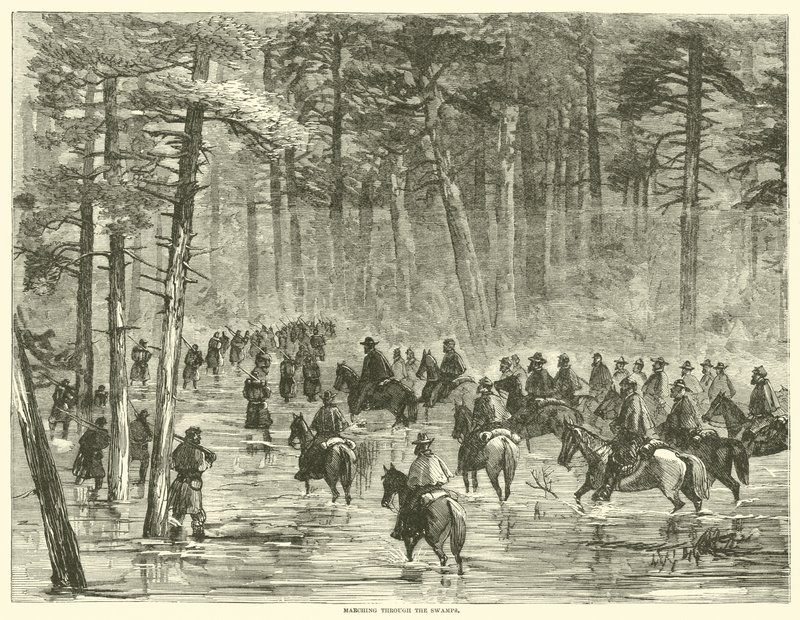 दलदल के माध्यम से मार्च, 1865 जनवरी द्वारा अमेरिकी स्कूल
