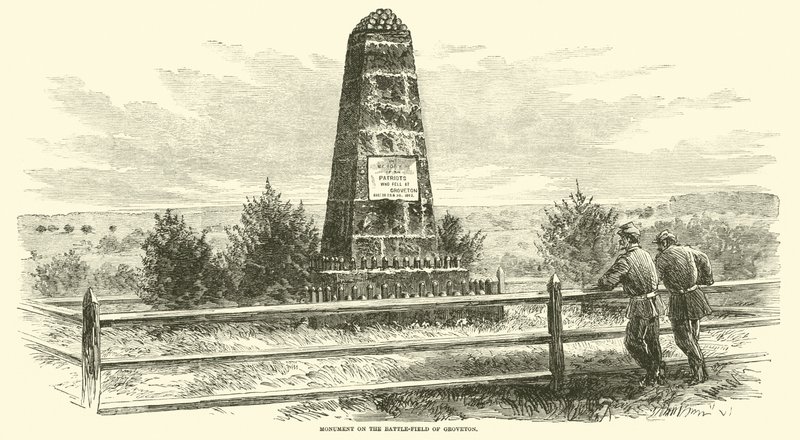 ग्रोवेन के युद्ध-क्षेत्र पर स्मारक, अगस्त 1862 द्वारा अमेरिकी स्कूल