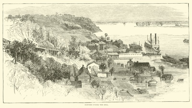 पहाड़ी के नीचे नाचेज़, मई 1862 द्वारा अमेरिकी स्कूल
