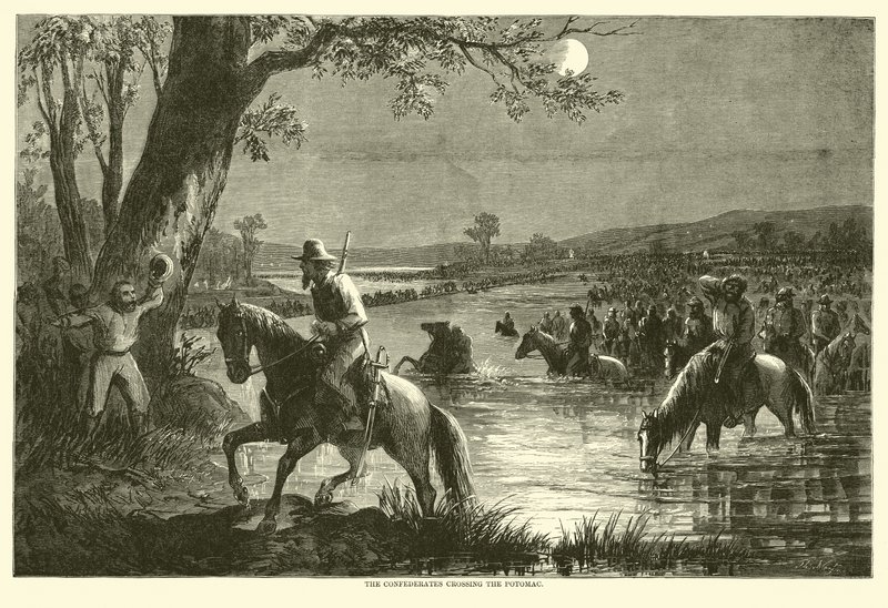 कॉन्फेडेरेट्स पोटोमाक को पार करते हुए, सितंबर 1862 द्वारा अमेरिकी स्कूल