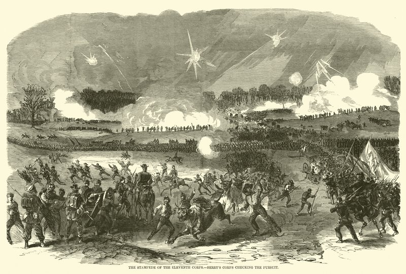 ग्यारहवीं वाहिनी, भगदड़ वाहिनी की भगदड़ ने पीछा किया, मई 1863 द्वारा अमेरिकी स्कूल