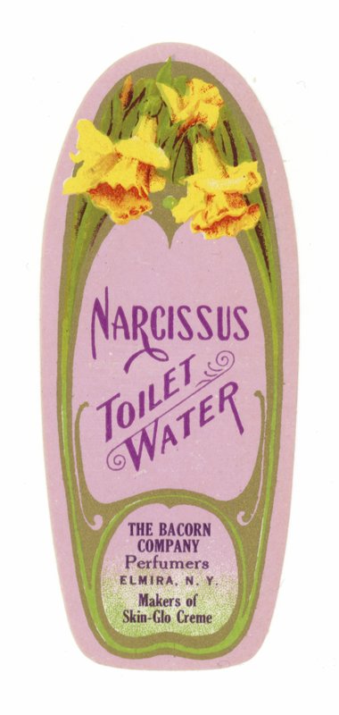 टॉयलेट वॉटर लेबल, Narcissus द्वारा अमेरिकी स्कूल