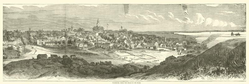 मई 1863 में इसके पीछे की पहाड़ियों से विक्सबर्ग द्वारा अमेरिकी स्कूल