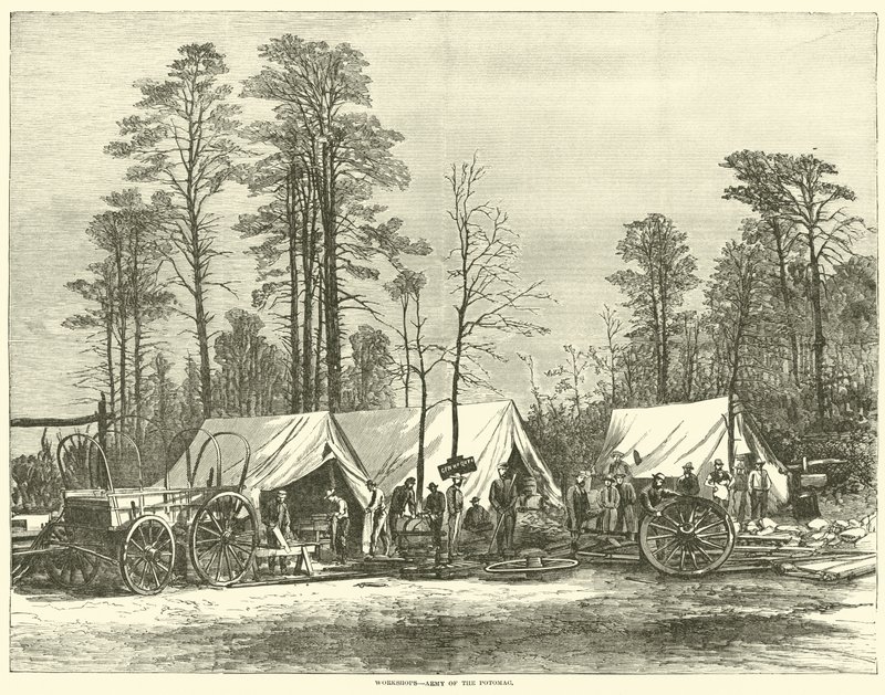 वर्कशॉप, आर्मी ऑफ़ द पोटोमैक, मई 1864 द्वारा अमेरिकी स्कूल