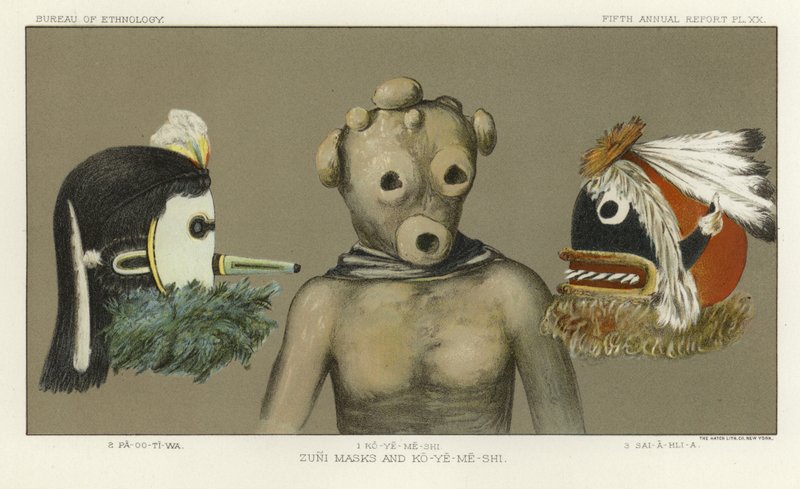 Zuni masks and Ko-Ye-Me-Shi  द्वारा अमेरिकी स्कूल