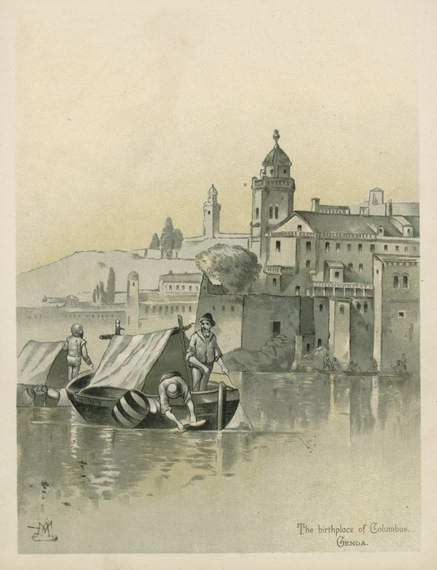 जेनोआ, क्रिस्टोफर कोलंबस का जन्मस्थान (क्रोमोलिथो) द्वारा एंड्रयू मेलरोस