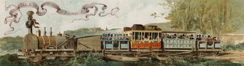 पहली ट्रेन ब्रसेल्स से मैक्लेन, बेल्जियम, 1835 द्वारा आर्मंड जीन हेन्स