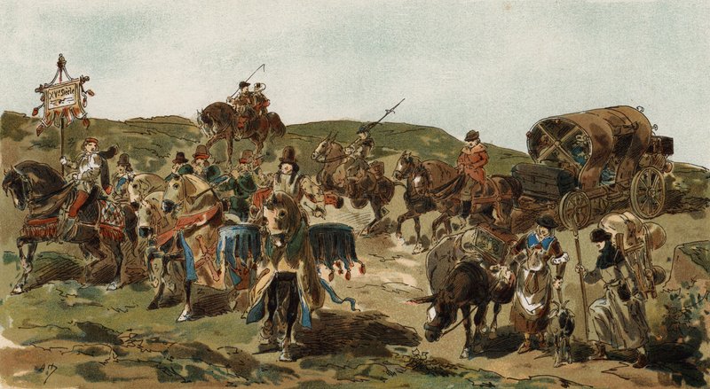 वैगन और एस्कॉर्ट, ड्यूक ऑफ़ बरगंडी का समय, 15 वीं शताब्दी द्वारा आर्मंड जीन हेन्स
