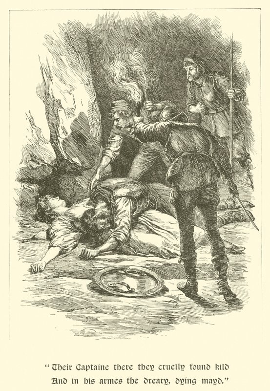 सर कैलिडोर, नाइट ऑफ सौजन्य, इन द ब्रिगैंड्स डेन (उत्कीर्णन) द्वारा आर्थर जॉर्ज वॉकर