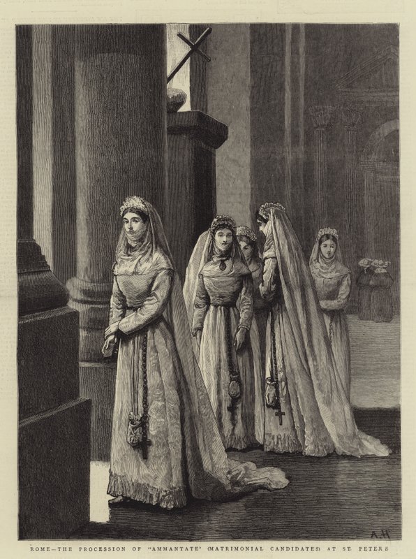 रोम, सेंट पीटर्स में अम्मांटेट (मैट्रिमोनियल कैंडिडेट्स) का जुलूस द्वारा आर्थर हॉपकिंस