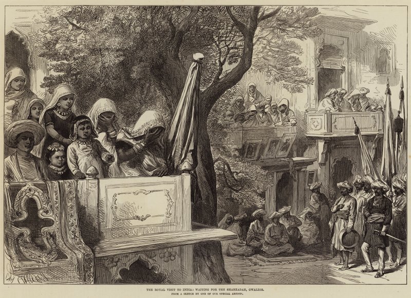 रॉयल विजिट टू इंडिया, शहजादा, ग्वालियर की प्रतीक्षा में द्वारा आर्थर हॉपकिंस