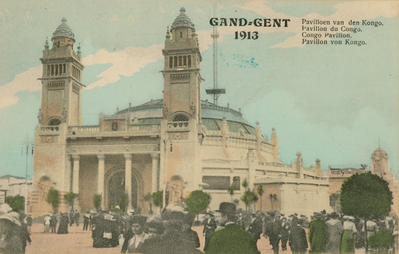 कांगो मंडप; गेन्ट; 1913. 1913 में पोस्टकार्ड भेजा गया। द्वारा बेल्जियम का फोटोग्राफर